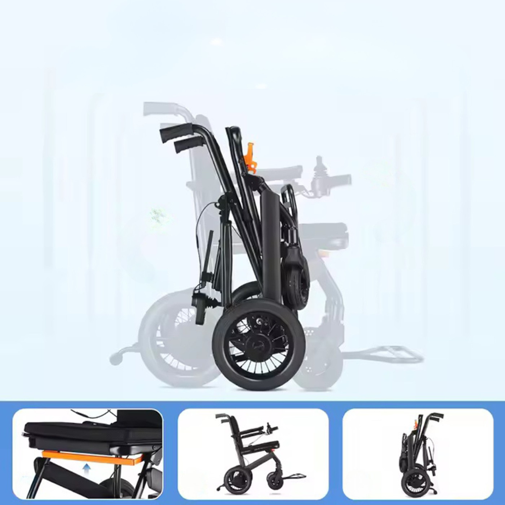 Ultra Light Foldable Lightweight Lithium Battery Fully Auto Folding Luxury Carbon Fiber Electric Wheelchair Brushless Motor