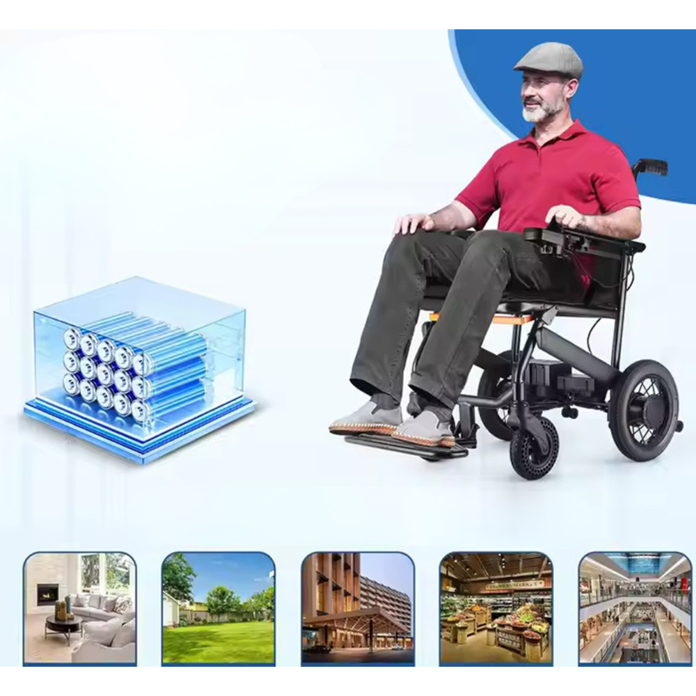 Ultra Light Foldable Lightweight Lithium Battery Fully Auto Folding Luxury Carbon Fiber Electric Wheelchair Brushless Motor