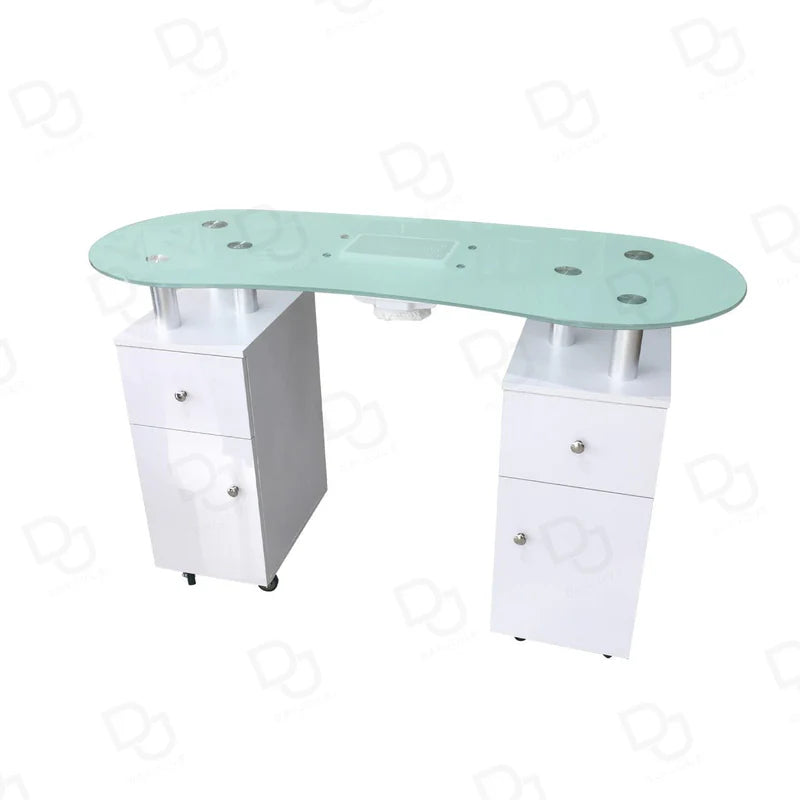 Nail Art Glass Top Manicure Table For Salon