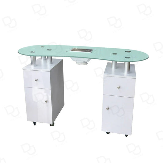 Nail Art Glass Top Manicure Table For Salon