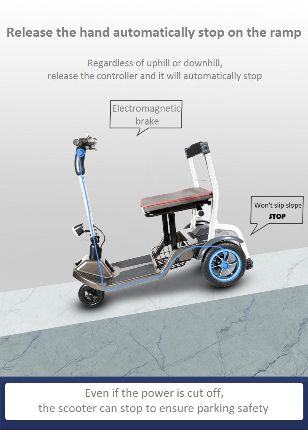 Modern Fashion Electric Folding Scooter, Lightweight Mobility Scooters Wheelchair 4 Wheel Only 19kgs Used Immediately - coolbabymalls