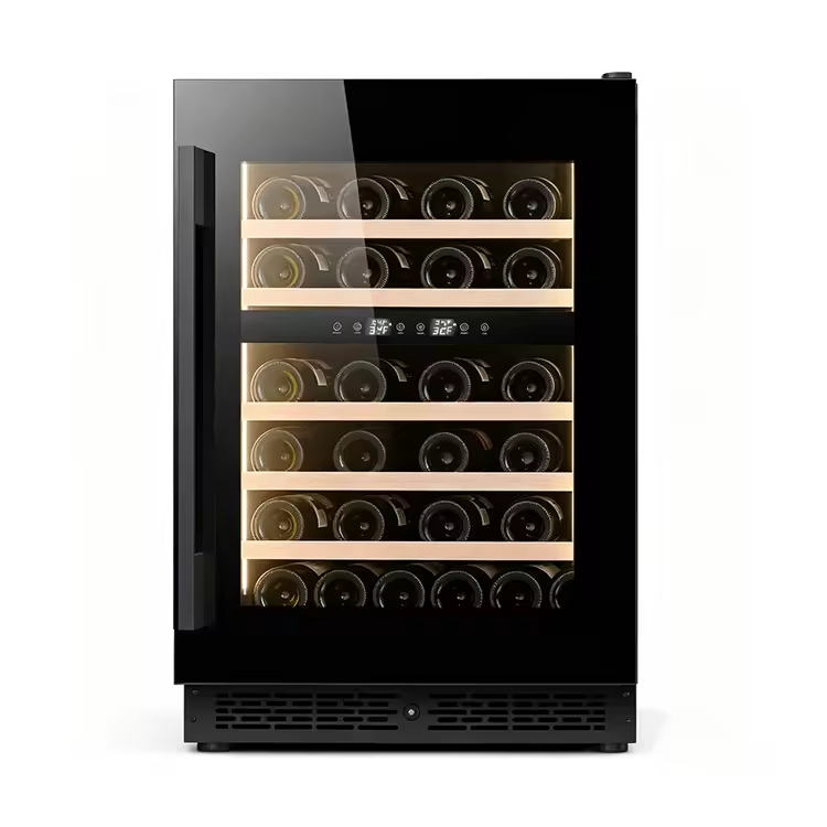 24 Inch Dual Zone Wine Fridge, 41 Bottle Wine Cooler, Right-Hinged