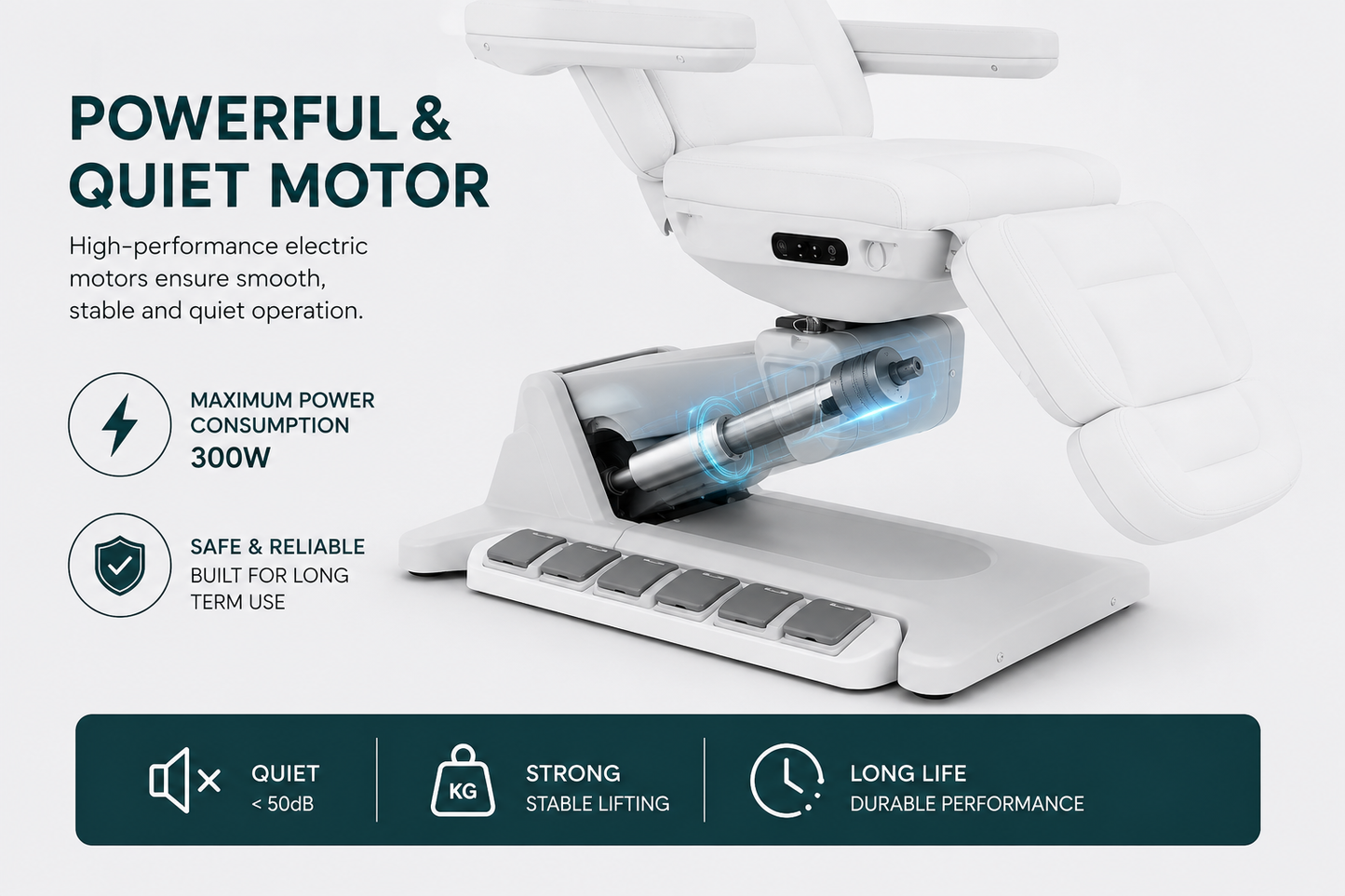 All-Electric Medical Spa Exam Chair – Adjustable Aesthetic Treatment Chair with Remote