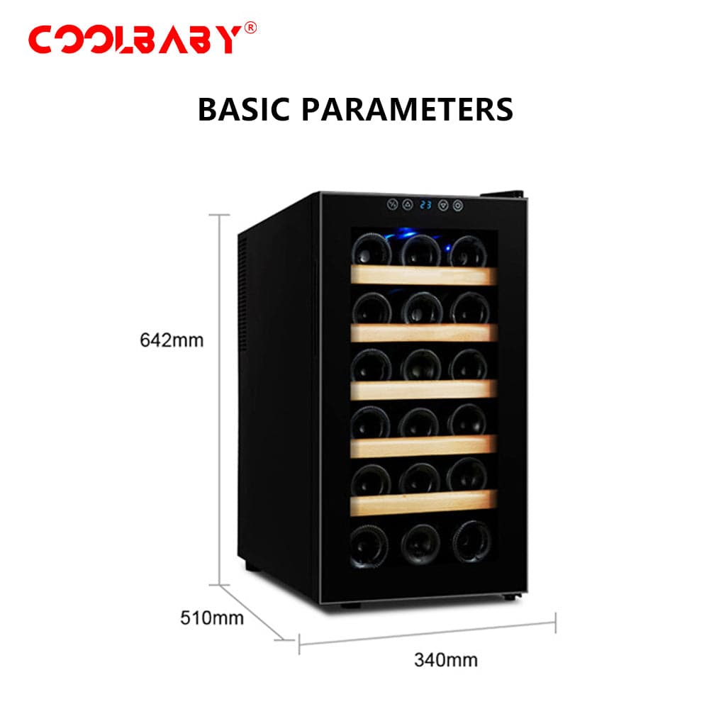 COOLBABY 18-Bottle Red Wine Cabinet: Circulation Cooling, Constant Temperature Storage, and Elegant Design - COOLBABY