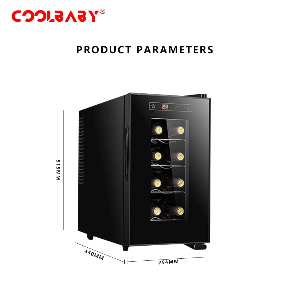 COOLBABY Chic Elegance: Luxury Style Wine Cabinet with Smart Cooling - COOLBABY