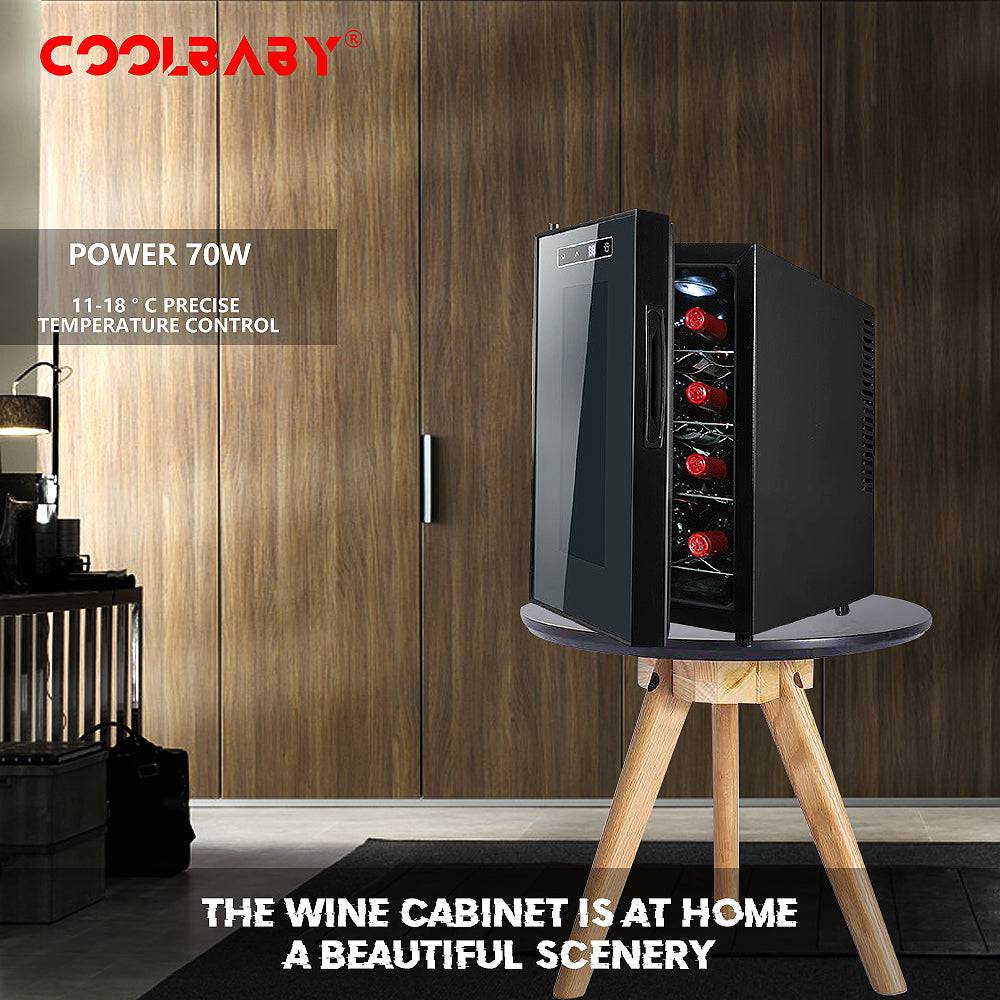 COOLBABY Chic Elegance: Luxury Style Wine Cabinet with Smart Cooling - COOLBABY