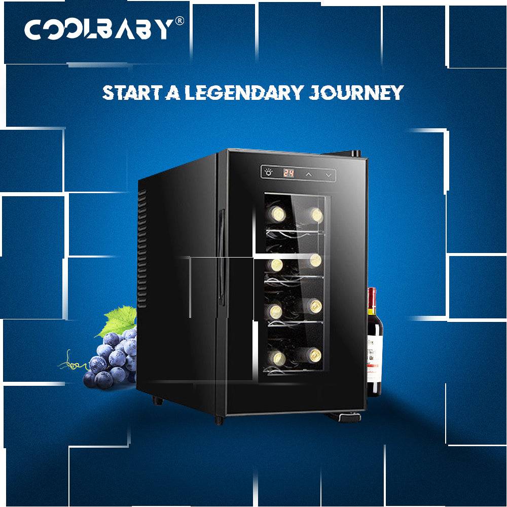 COOLBABY Chic Elegance: Luxury Style Wine Cabinet with Smart Cooling - COOLBABY