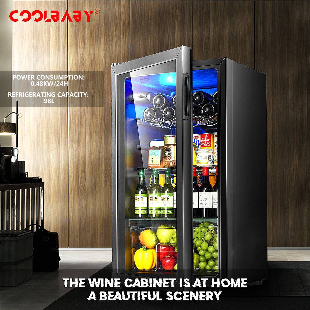 COOLBABY Household Wine Cooler Wine Cabinet Refrigerator Beverage Cooler Four-layer Mini Refrigerator Small Wine Cellar - COOLBABY