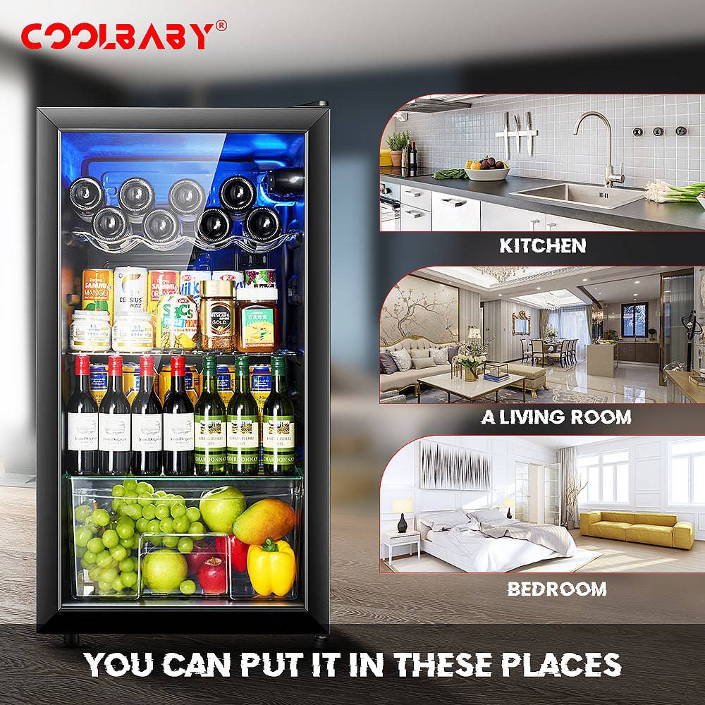 COOLBABY Household Wine Cooler Wine Cabinet Refrigerator Beverage Cooler Four-layer Mini Refrigerator Small Wine Cellar - COOLBABY