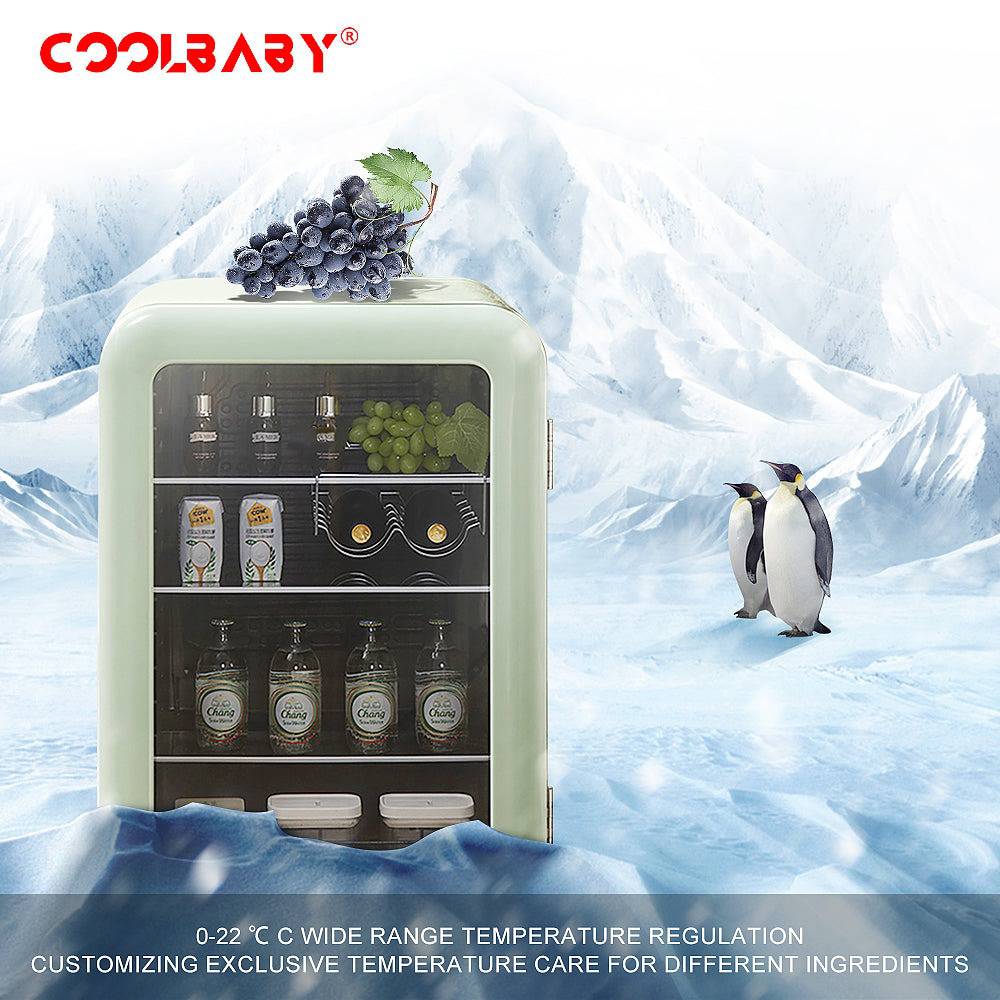 COOLBABY Ice Bar Freezer Household Living Room Small Cold Drink Drinks Mini Refrigerator Office - COOLBABY