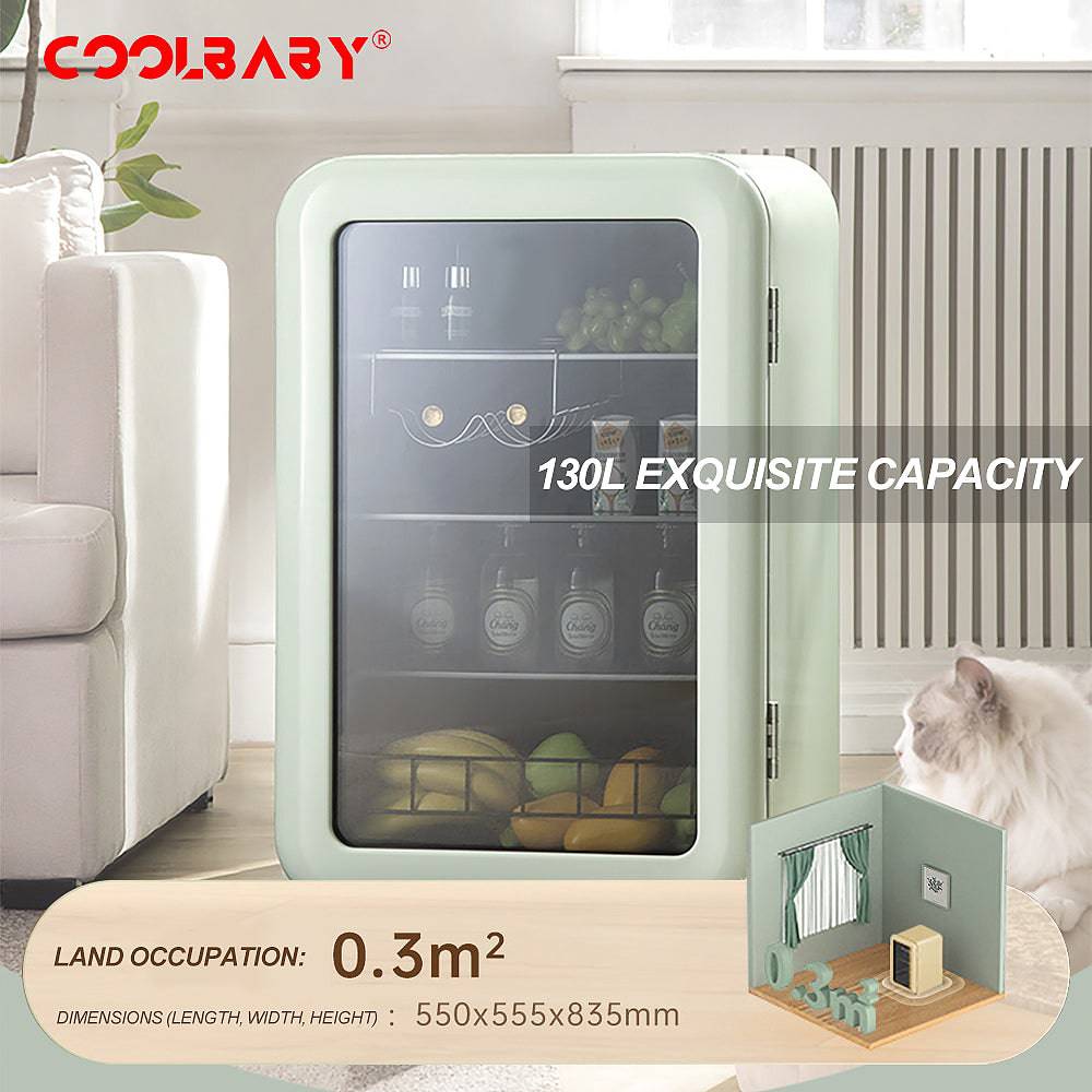 COOLBABY Ice Bar Freezer Household Living Room Small Cold Drink Drinks Mini Refrigerator Office - COOLBABY