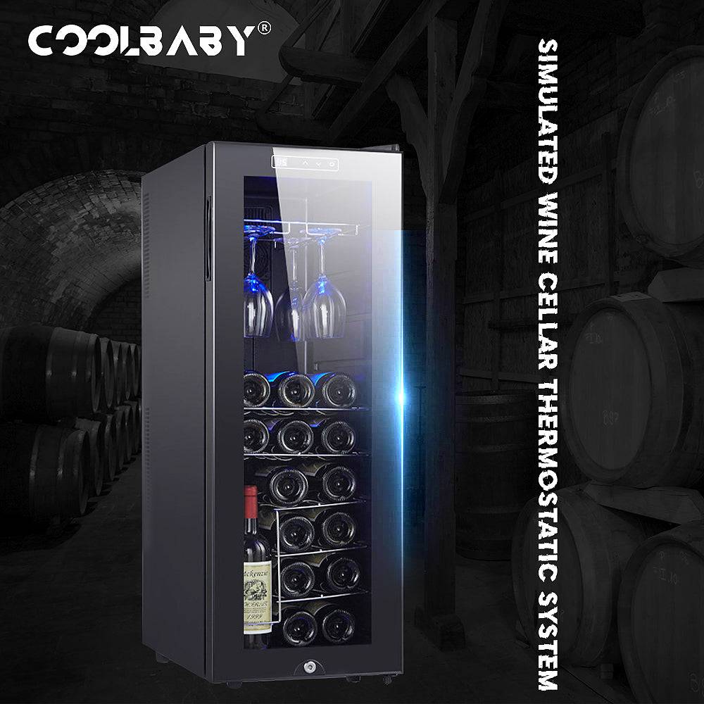 COOLBABY Oversized Wine Cabinet: Exceptional Cooling, Elegant Design, and Intelligent Storage - COOLBABY