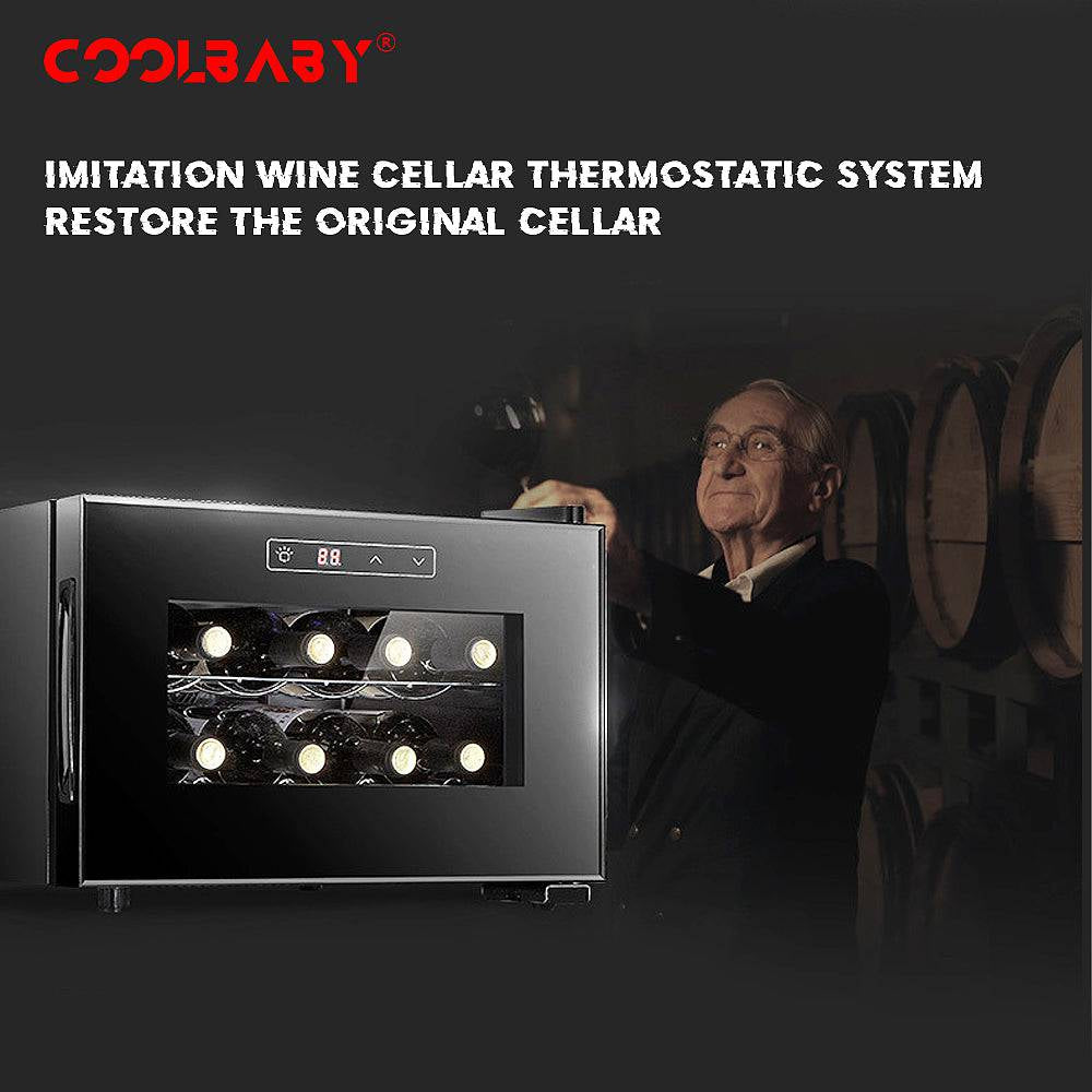 Small Wine cabinet,Mini Constant Temperature Wine Cabinet, 8 Bottle Capacity, Digital Control