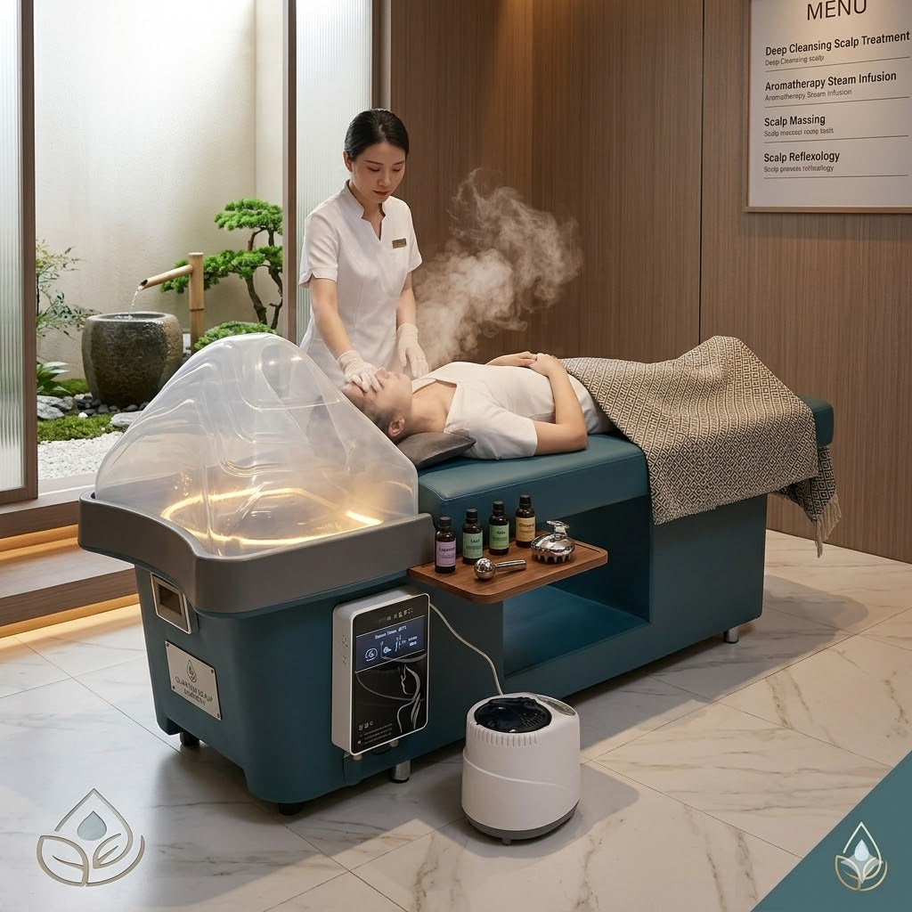Premium Multifunctional Shampoo Bed with Custom Water Circulation & Fumigation – Professional Salon Spa Bed