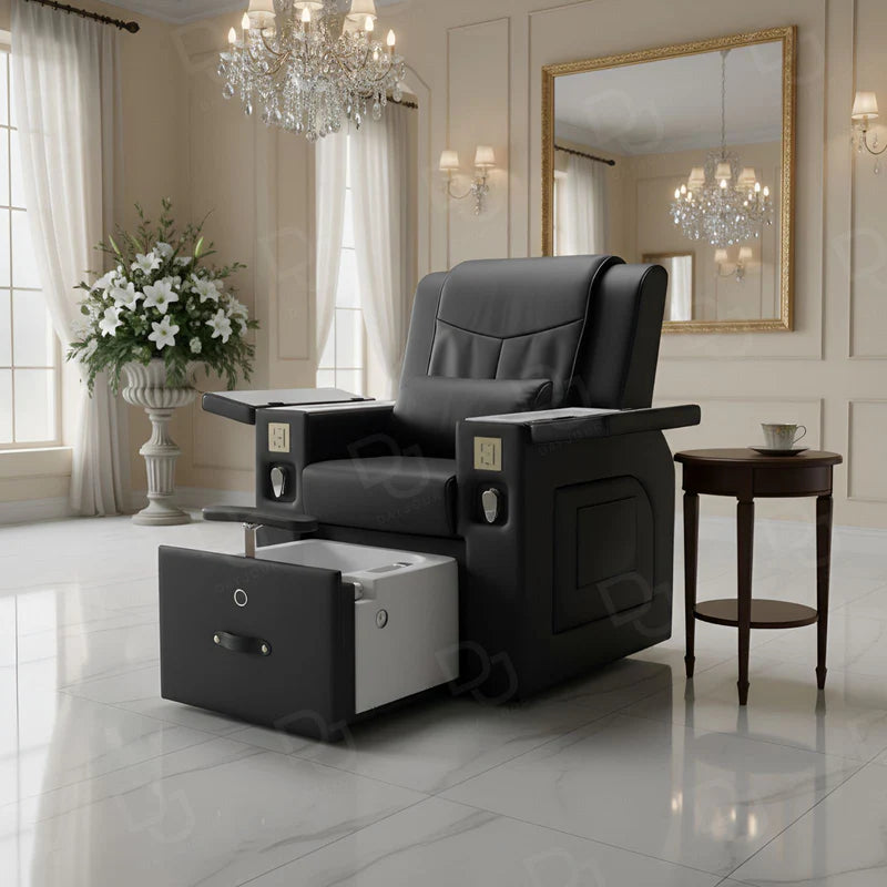 Multi-Functional Black Pedicure & Manicure Massage Chair with Pull-Out Foot Bath – Professional Spa & Salon Equipment