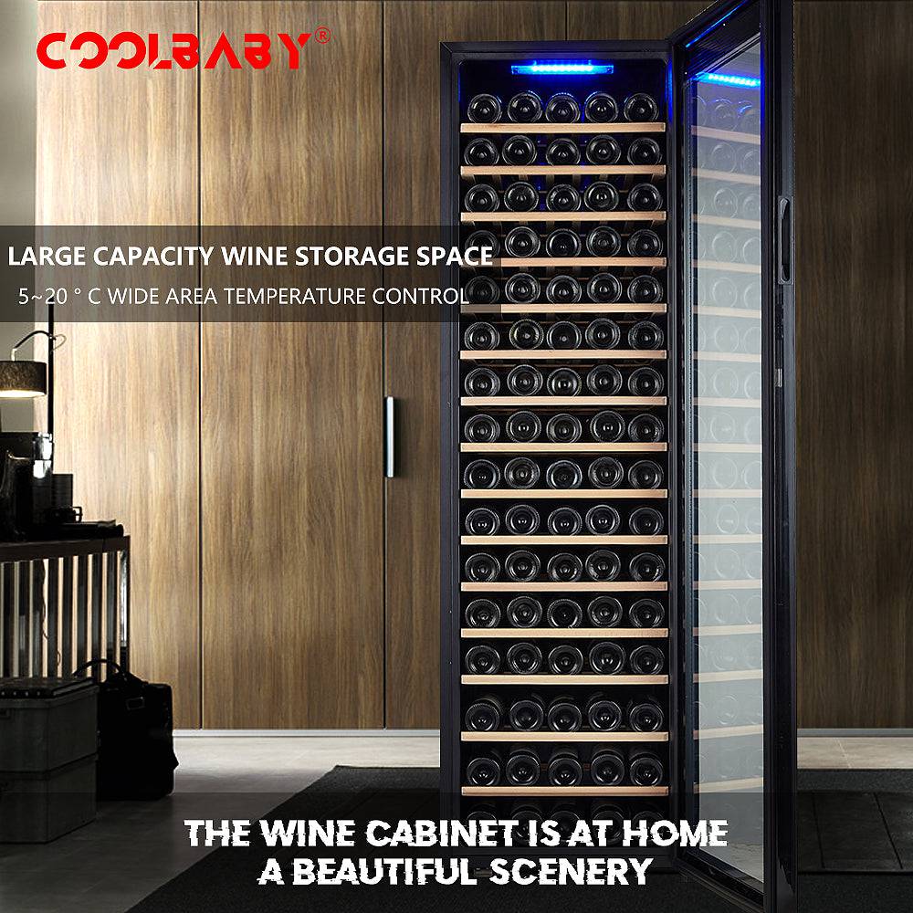 Premium 110-Bottle Wine Cooler: Precision Cooling, Compact Design, and Ultra-Quiet Operation - COOLBABY